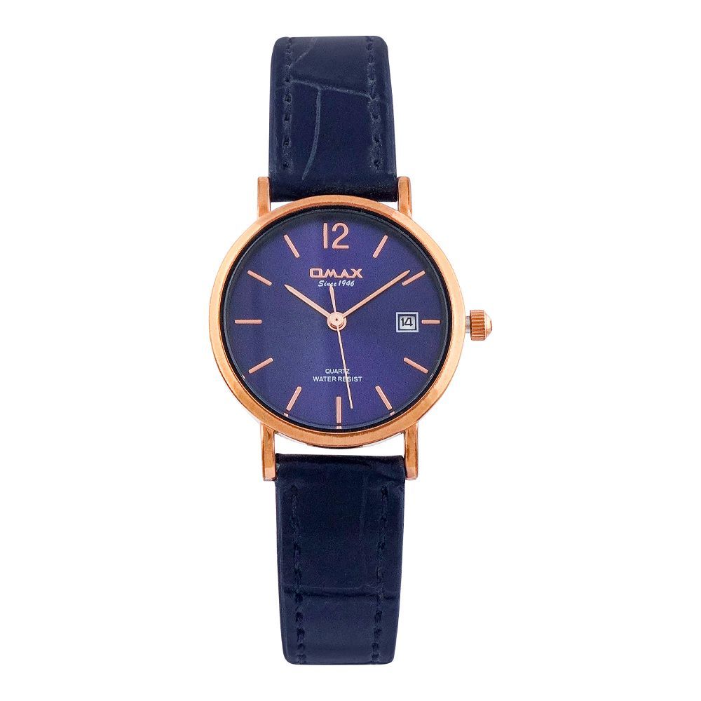 Omax Women Watch HDL07R44I, Blue Texture Strap & Dial