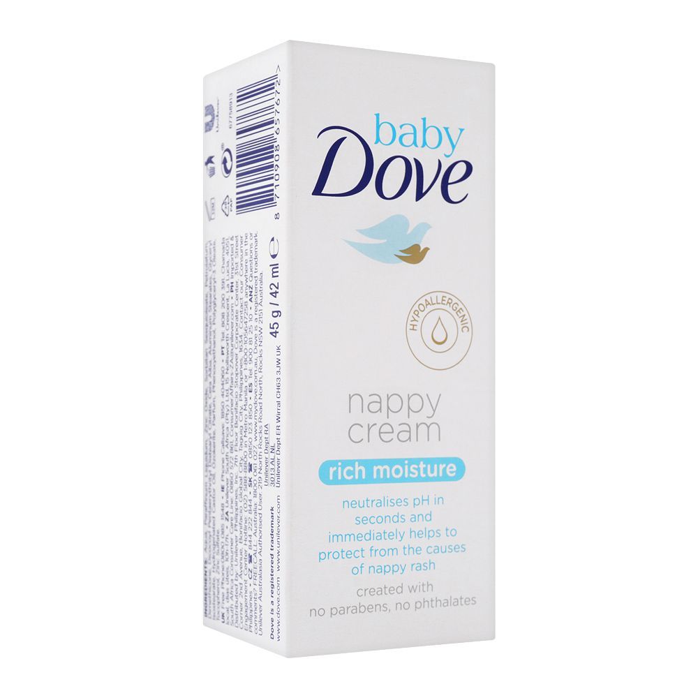 Dove Baby Rich Moisture Nappy Cream, Paraben Free, 45g