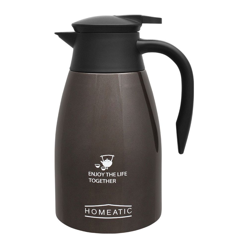 Homeatic Steel Vacuum Thermos, Brown, 1.5L, KD-955