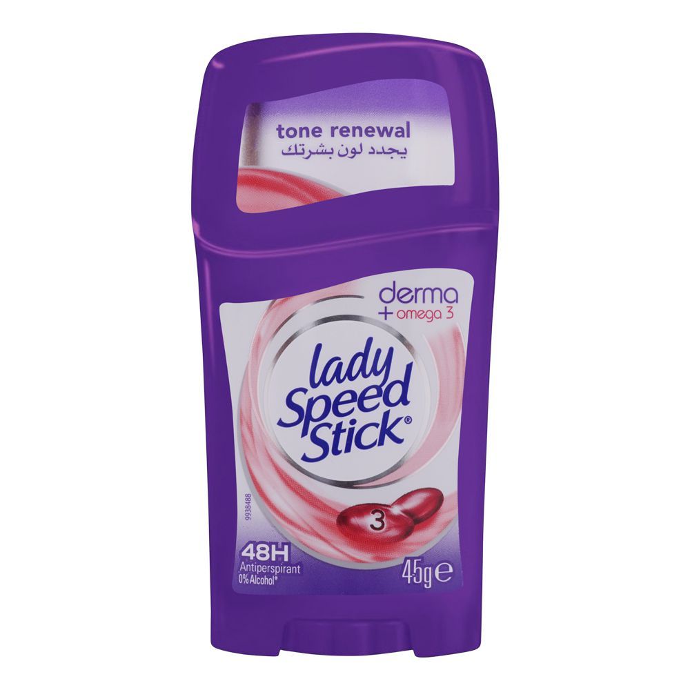 Lady Speed Stick 48H Derma + Omega 3 Deodorant Stick, 45g