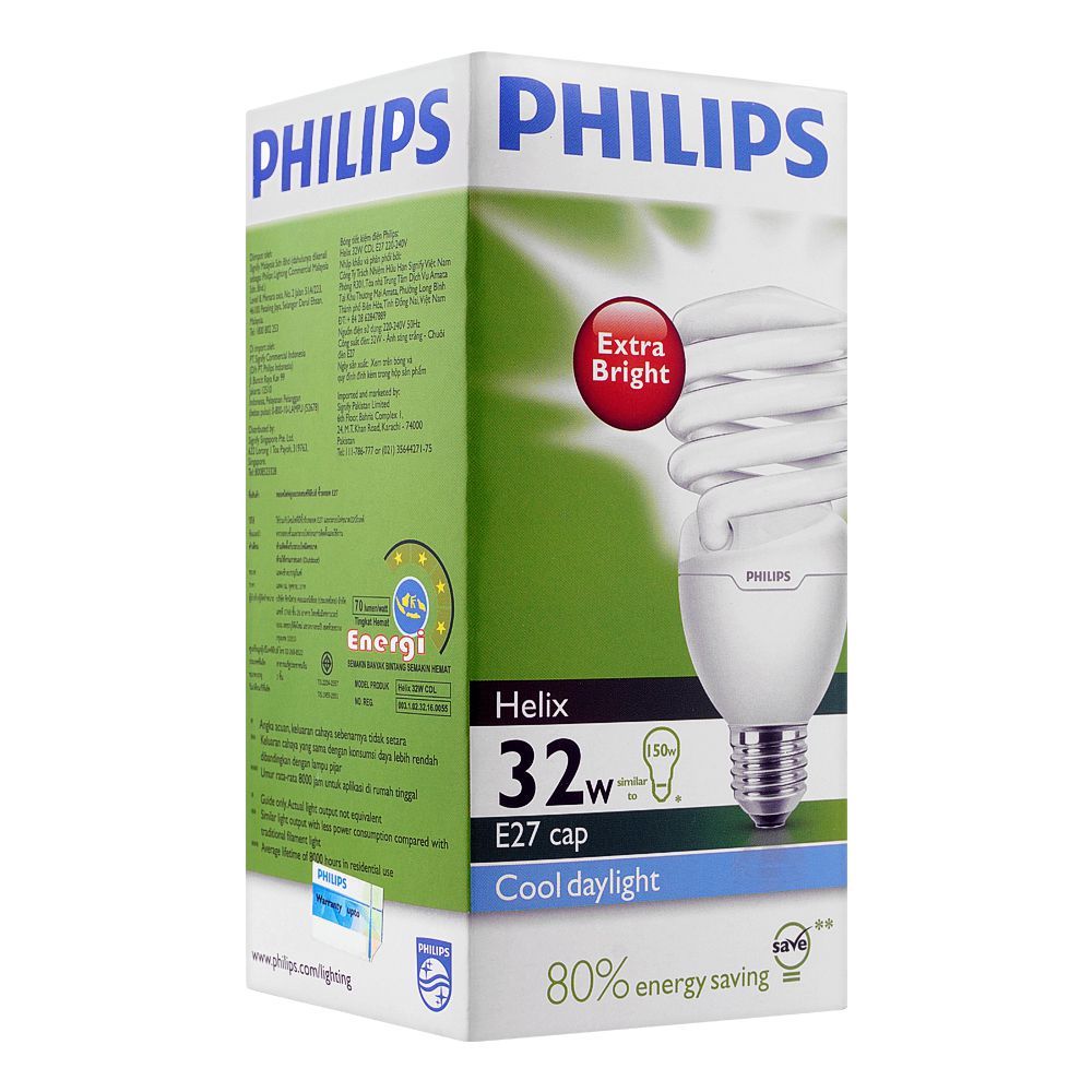 Philips Helix Energy Saver Bulb, 32W, E27 Cap, Putih