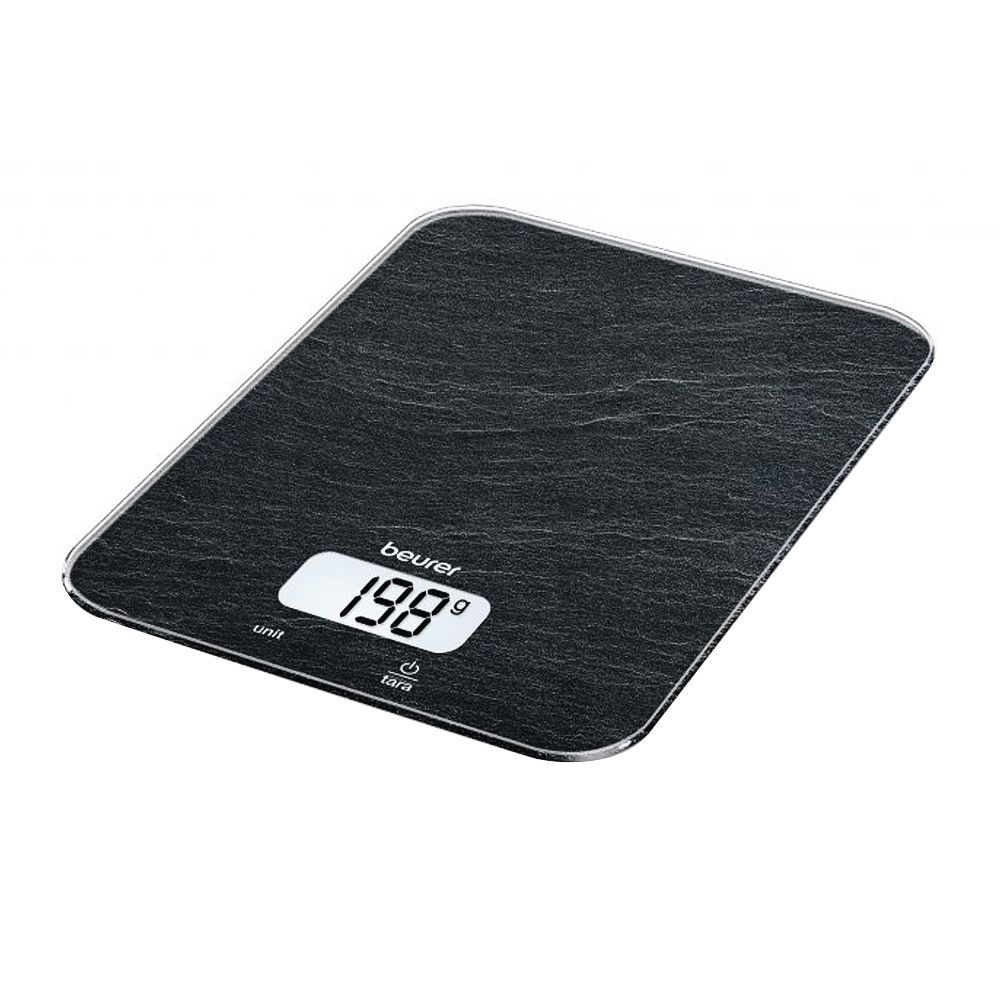 Beurer Wellbeing Slate LCD Display Kitchen Weight Scale Machine, KS-19