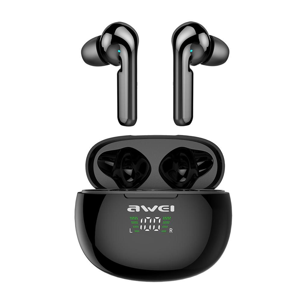 Awei True Wireless Sports Earbuds With Charging Case, Black, T15P