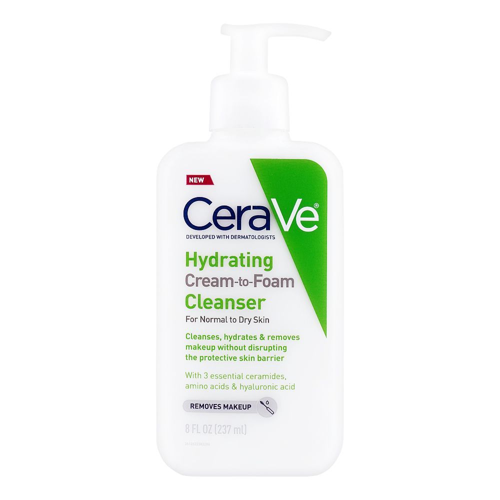 CeraVe Hydrating Cream-To-Foam Cleanser, Normal To Dry Skin, 237ml