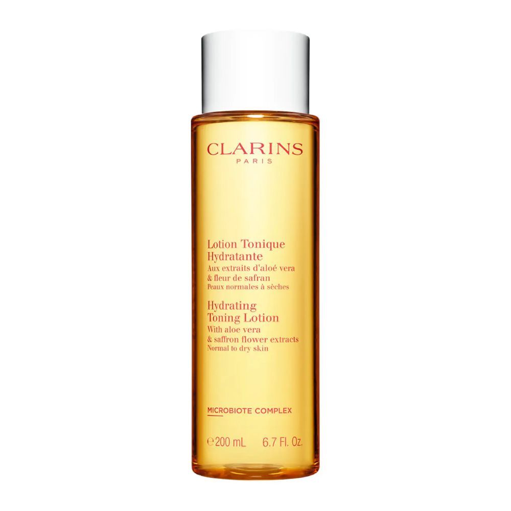 Clarins Paris Hydrating Toning Lotion, With Aloe Vera & Saffron Flower Extracts, Normal To Dry Skin, 200ml