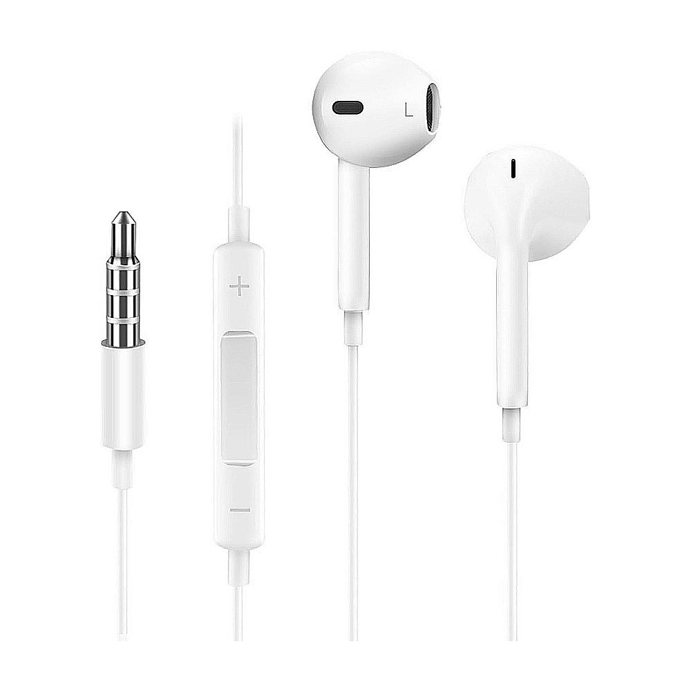 Joyroom Classic Wire Earphone, 3.5mm Plug, White, JR-EP1