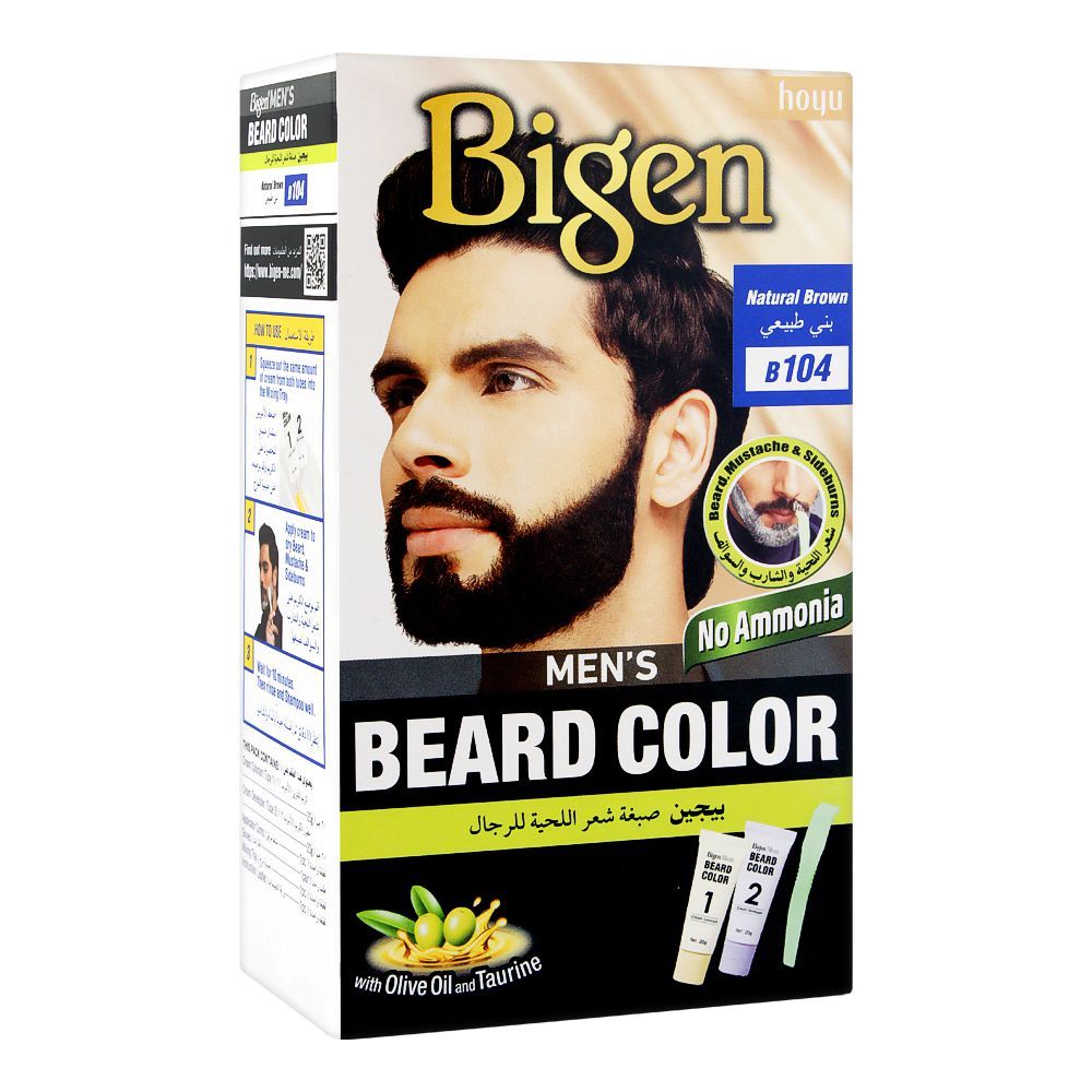 Bigen Men's Beard Colour, Natural Brown B104