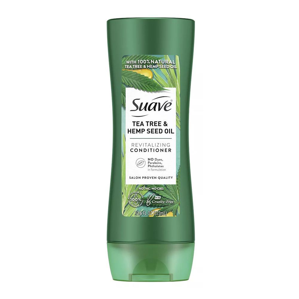 Suave Tea Tree & Hemp Seed Oil Revitalizing Conditioner, Paraben Free, 373ml