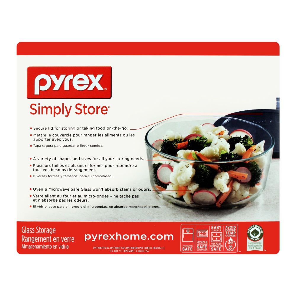 Pyrex Glass Container With Led Order Pyrex Round Glass Storage Container With Blue Lid Set, 6 Pieces ...