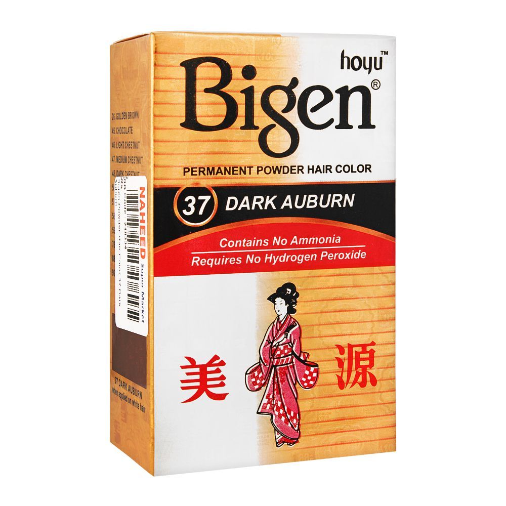 Bigen Permanent Powder Hair Color, 37 Dark Auburn