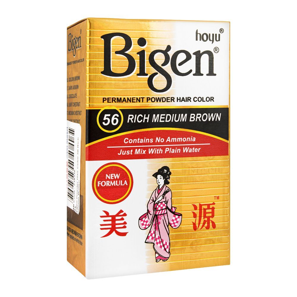 Bigen Permanent Powder Hair Color, 56 Rich Medium Brown