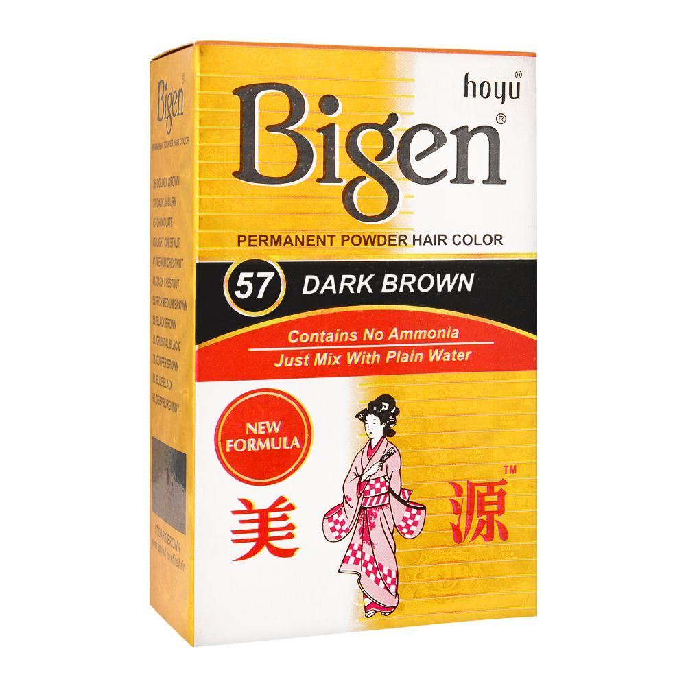 Bigen Permanent Powder Hair Color, 57 Dark Brown