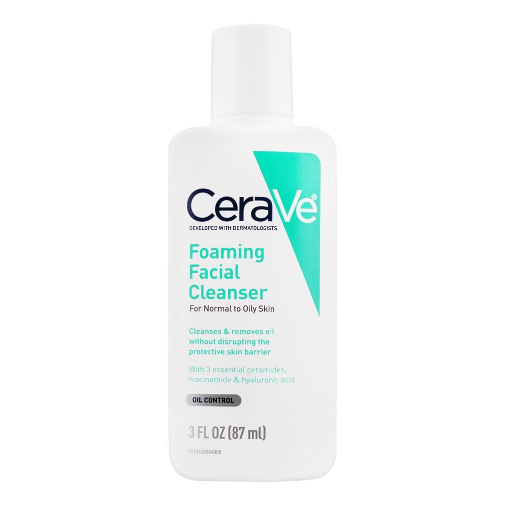 CeraVe Foaming Facial Cleanser, Normal To Oily Skin, 87ml