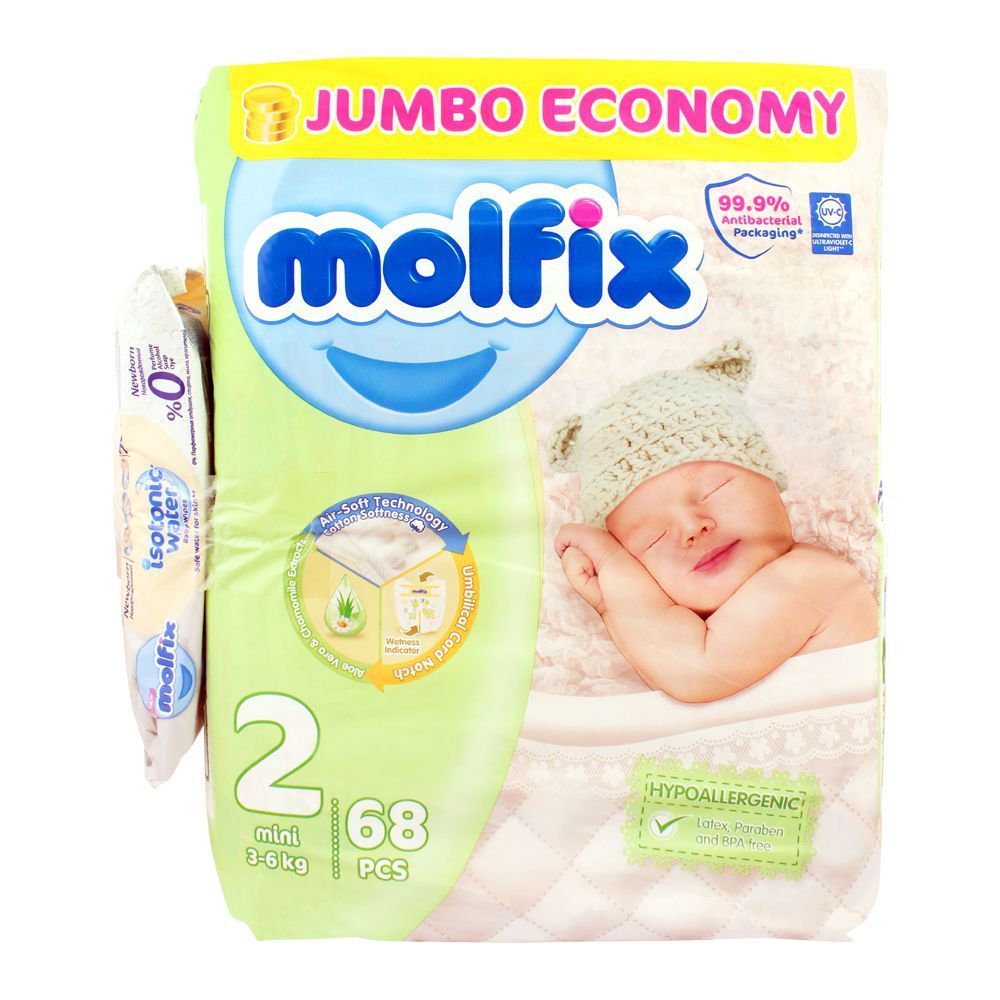 Molfix Diaper No. 2, Mini 3-6 KG, 68-Pack