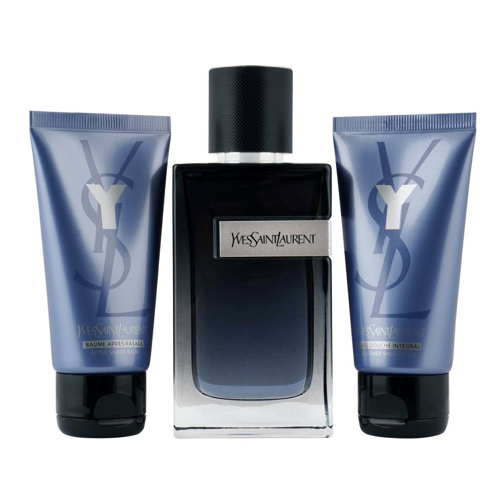 YSL Y Love Perfume Set For Men, Eau De Parfum 100ml + Shower Gel + After Shave Balm