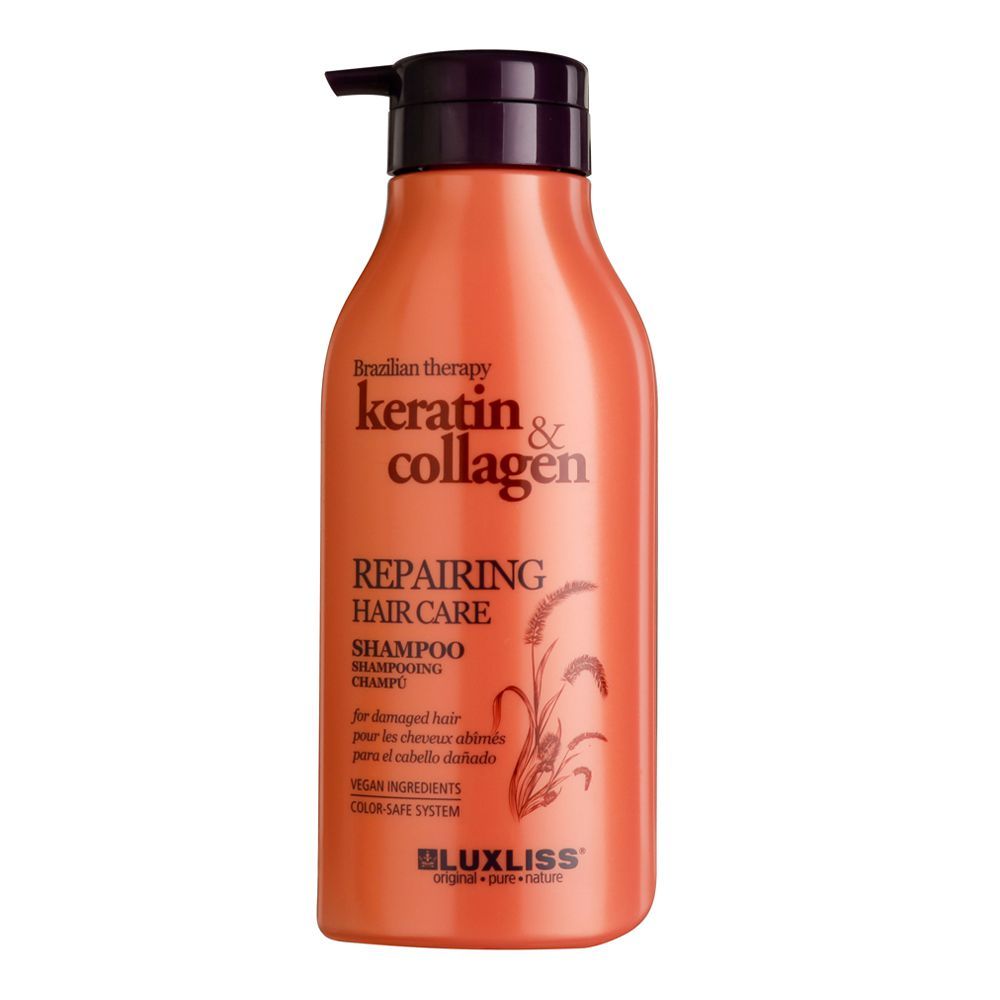 Beaver Luxliss Brazilian Therapy Keratin & Collagen Repairing Hair Care Shampoo, Paraben & Sulfate Free, 500ml