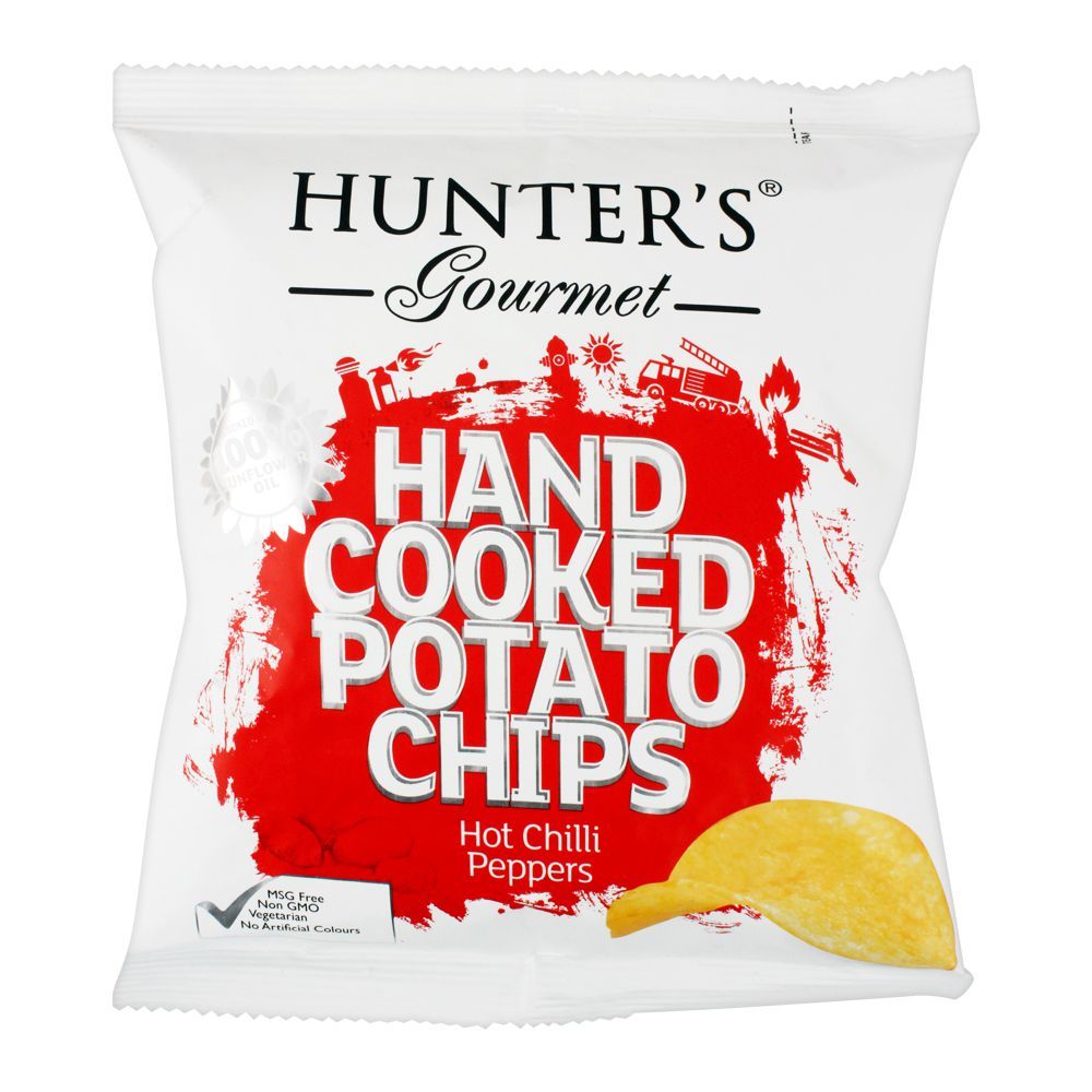 Hunter's Gourmet Hot Chilli Peppers Hand Cooked Potato Chips, 40g