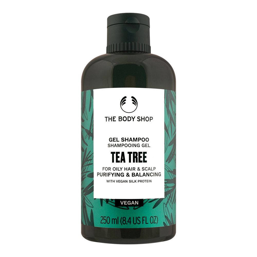 The Body Shop Tea Tree Purifying & Balancing Vegan Gel Shampoo, For Oily Hair & Scalp, 250ml