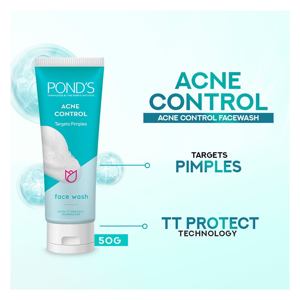 Pond's Acne Control Targets Pimples Face Wash, 50g