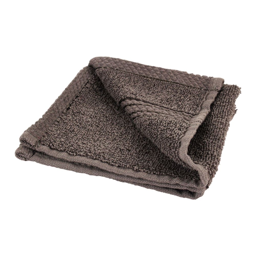 Cotton Tree Combed Cotton Wash Towel, 30x30, Dark Grey