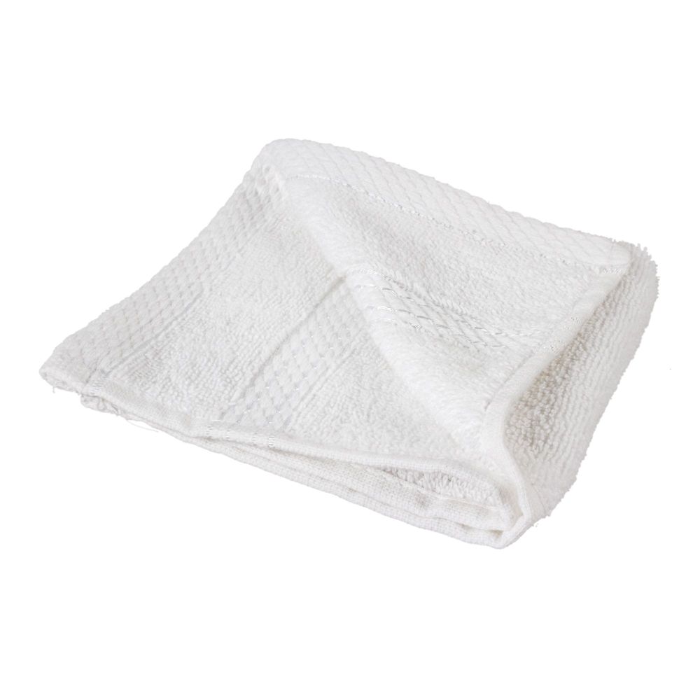 Cotton Tree Combed Cotton Wash Towel, 30x30, White