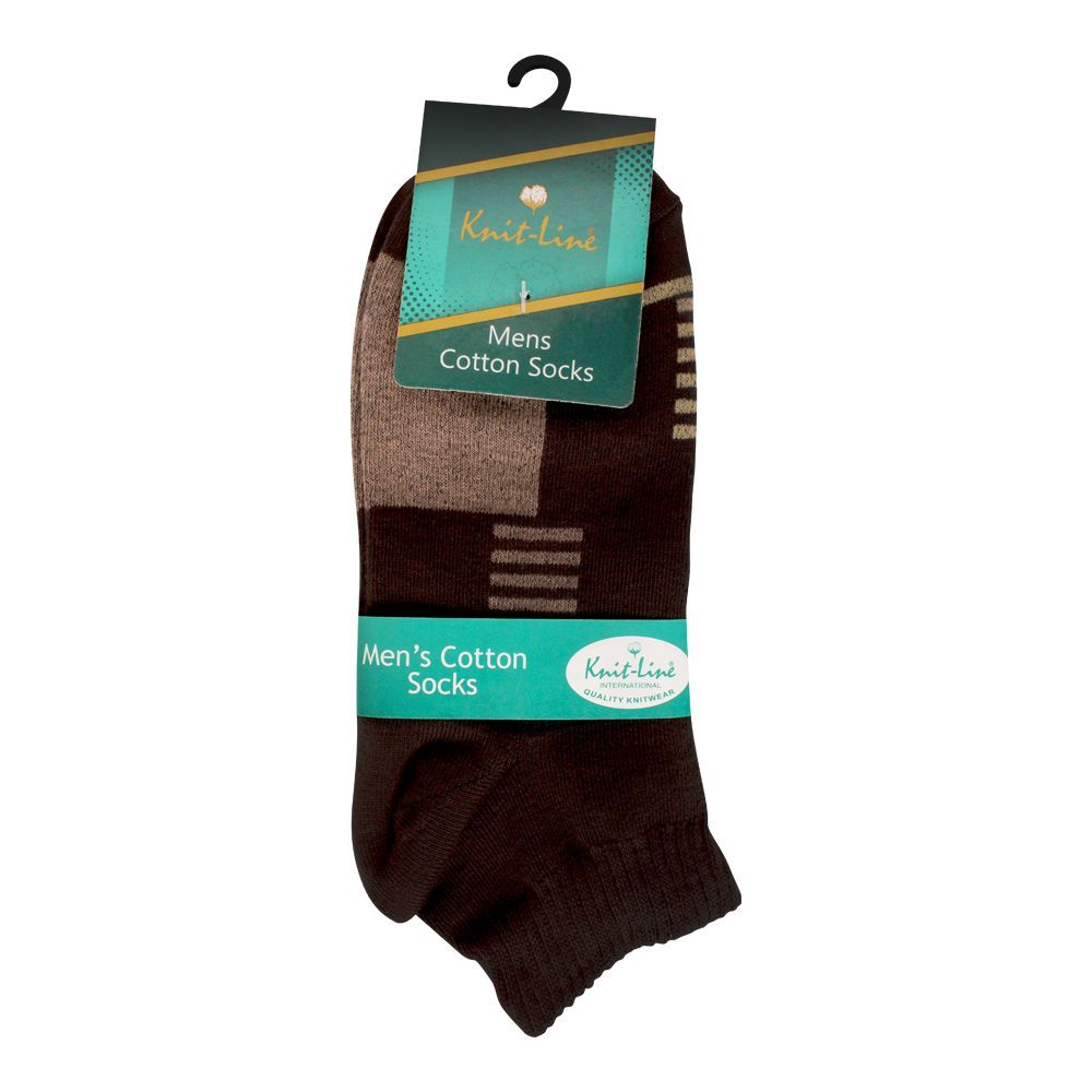 Knit Line Mens Cotton Socks, TR-Brown