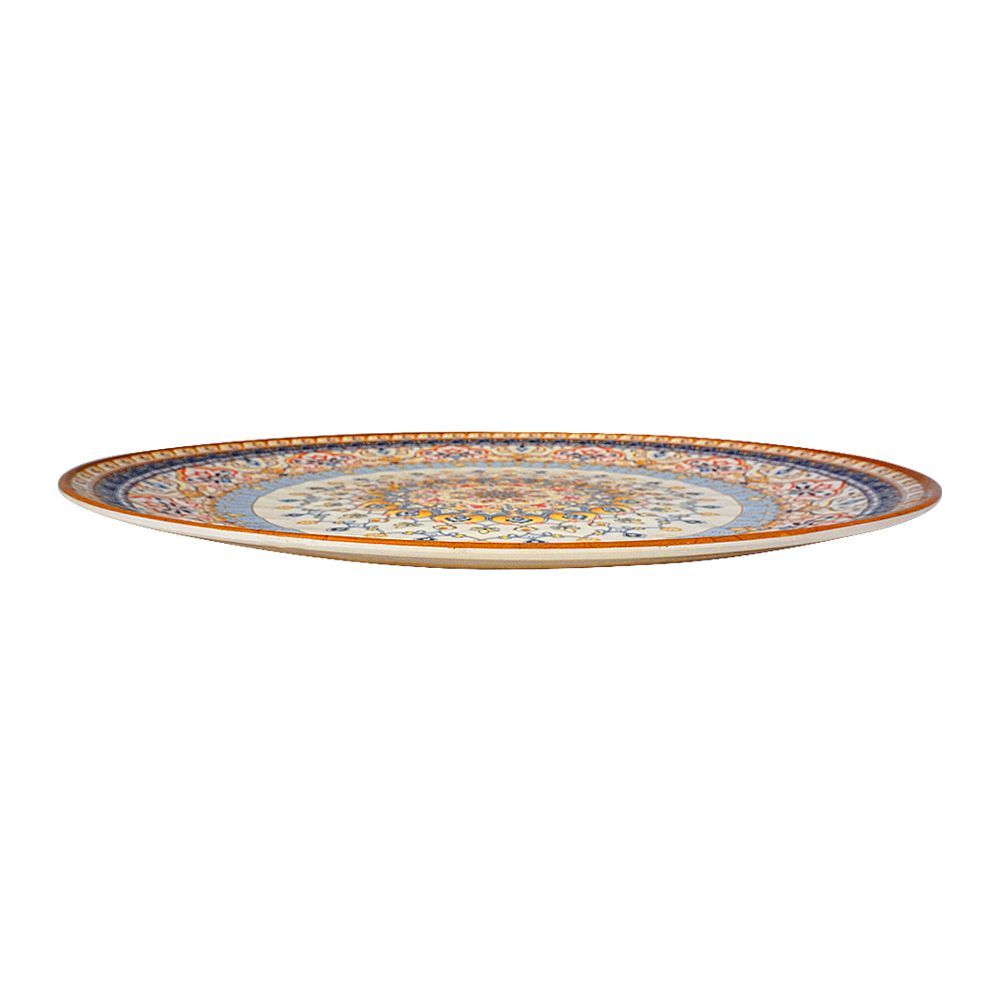 Sky Melamine Thal, Large, Golden, 18 Inches, Elegant Serving Plate, Durable Design