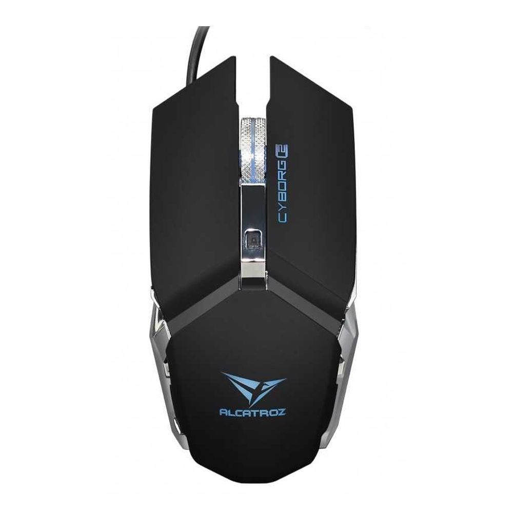 Alcatroz Cyborg C2 5-Button 2-Way Scroll Gaming Mouse, 7 Colours Light FX-Effects, Large