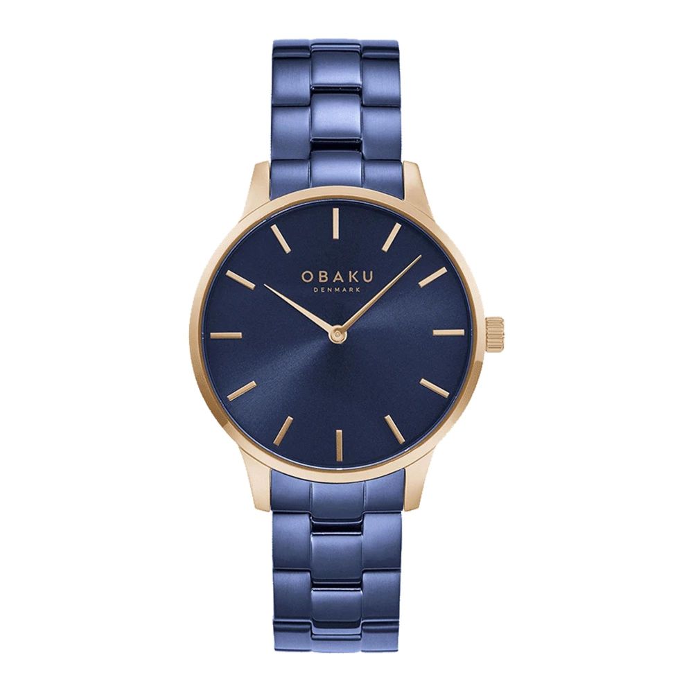 Obaku Men's Fawn Round Dial With Navy Blue Background & Bracelet Analog Watch, V247GXVLSL