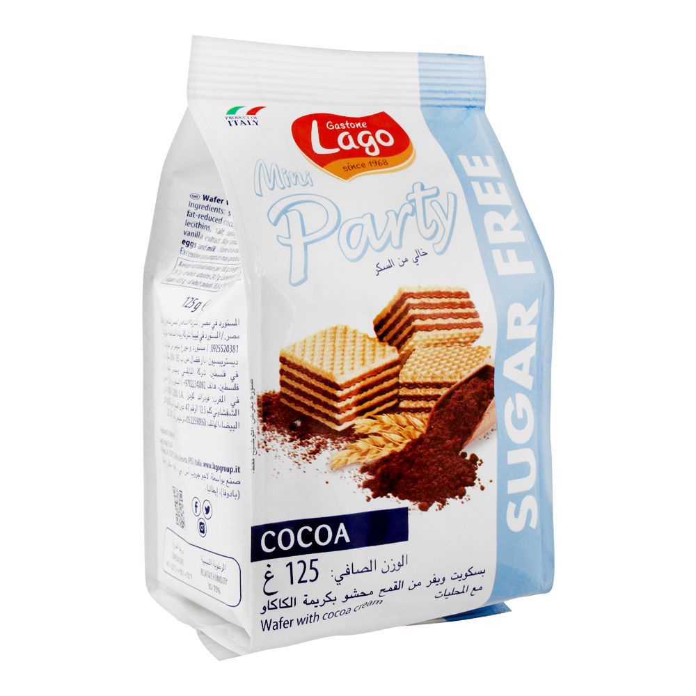 Lago Mini Party Cocoa Wafers Sugar Free, 125g