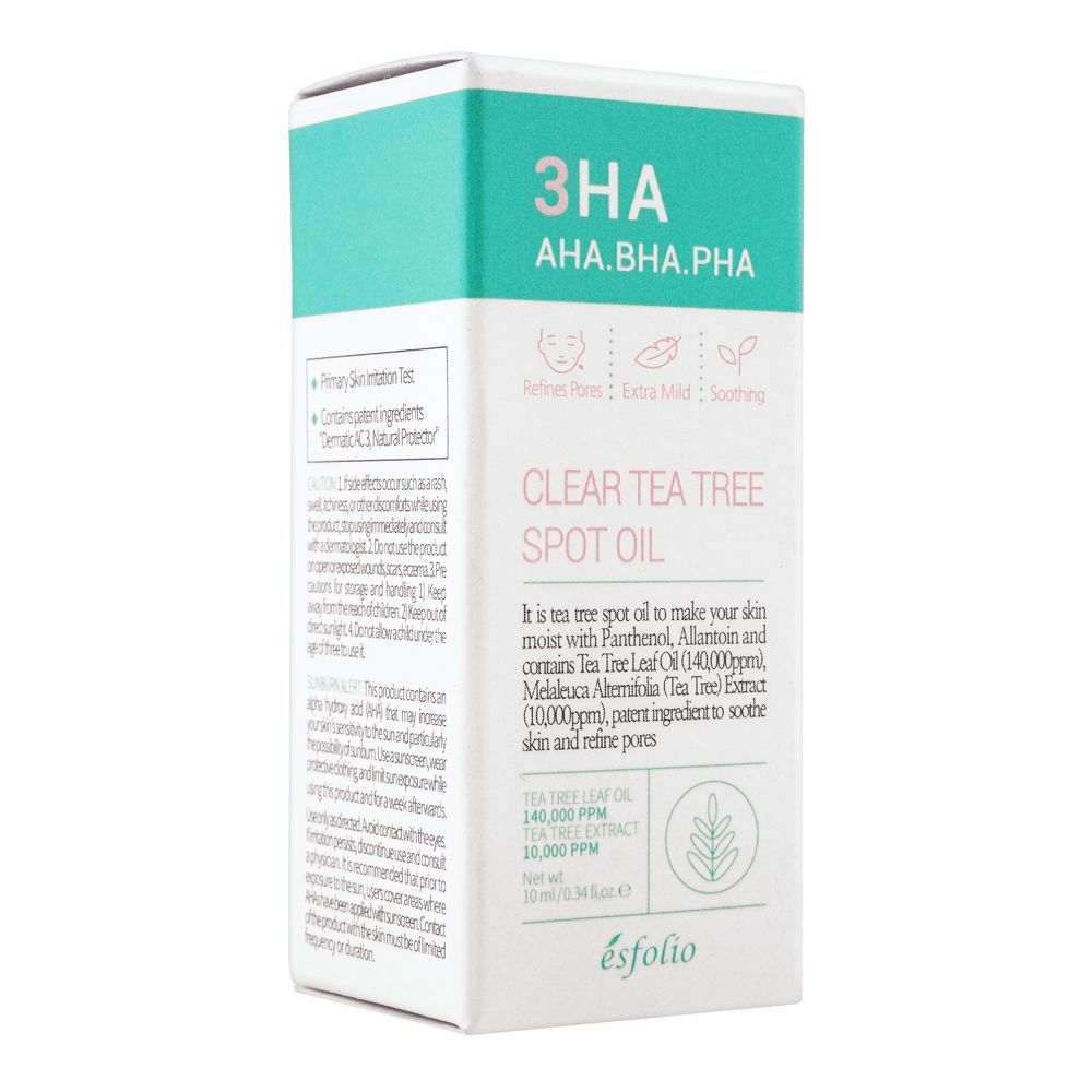 Purchase Esfolio 3HA AHA.BHA.PHA Clear Tea Tree Spot Oil, 10ml Online ...