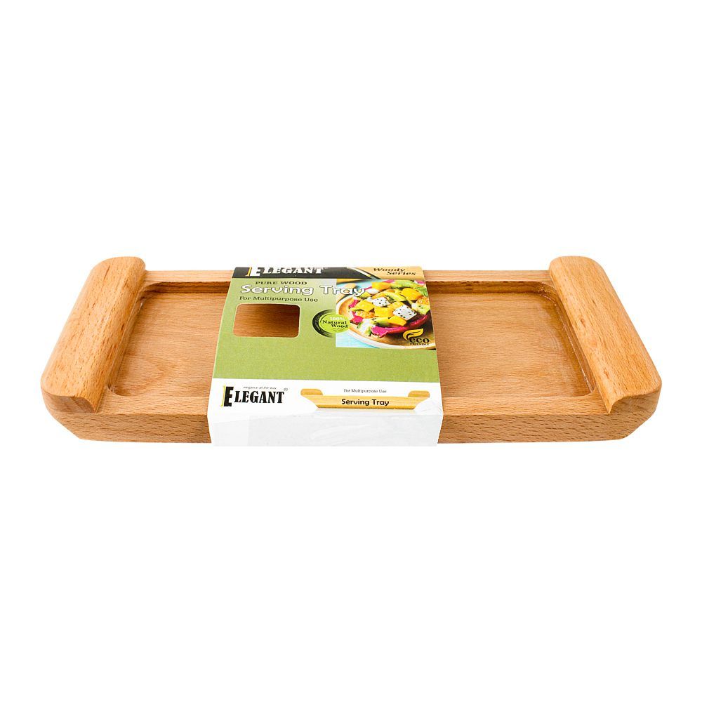 Elegant Rectangular Wooden Serving Tray, EH0118