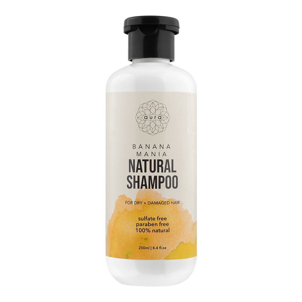 Aura Banana Mania Natural Shampoo, For Dry + Damaged Hair, 250ml