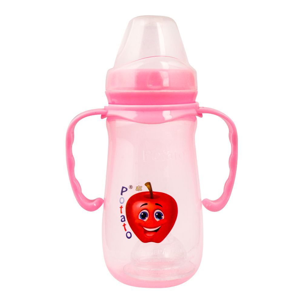 Potato U Healthy Large Wide Neck Feeding Bottle, Pink, 280ml, P-10675