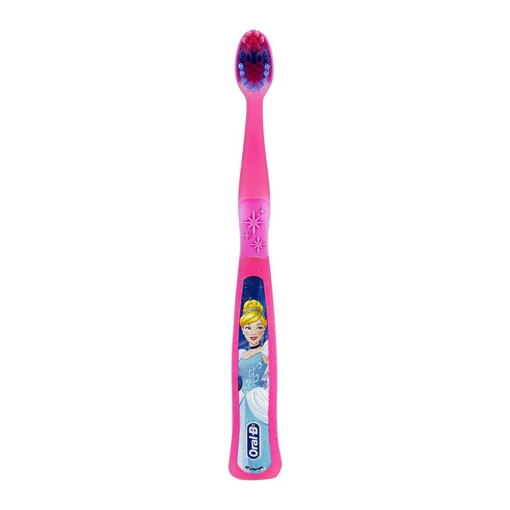 Oral-B Disney Princess Cinderella Toothbrush 1's, Extra Soft Pink/Purple