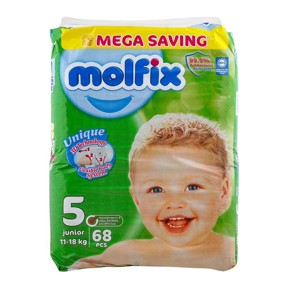 Molfix Diapers No. 5 Junior, 11-18KG, 68-Pack