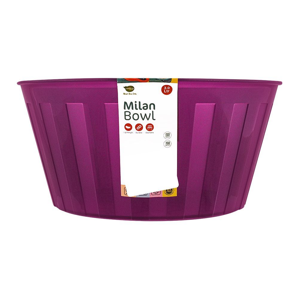 Appollo Milan Bowl, Purple, 3 Liters