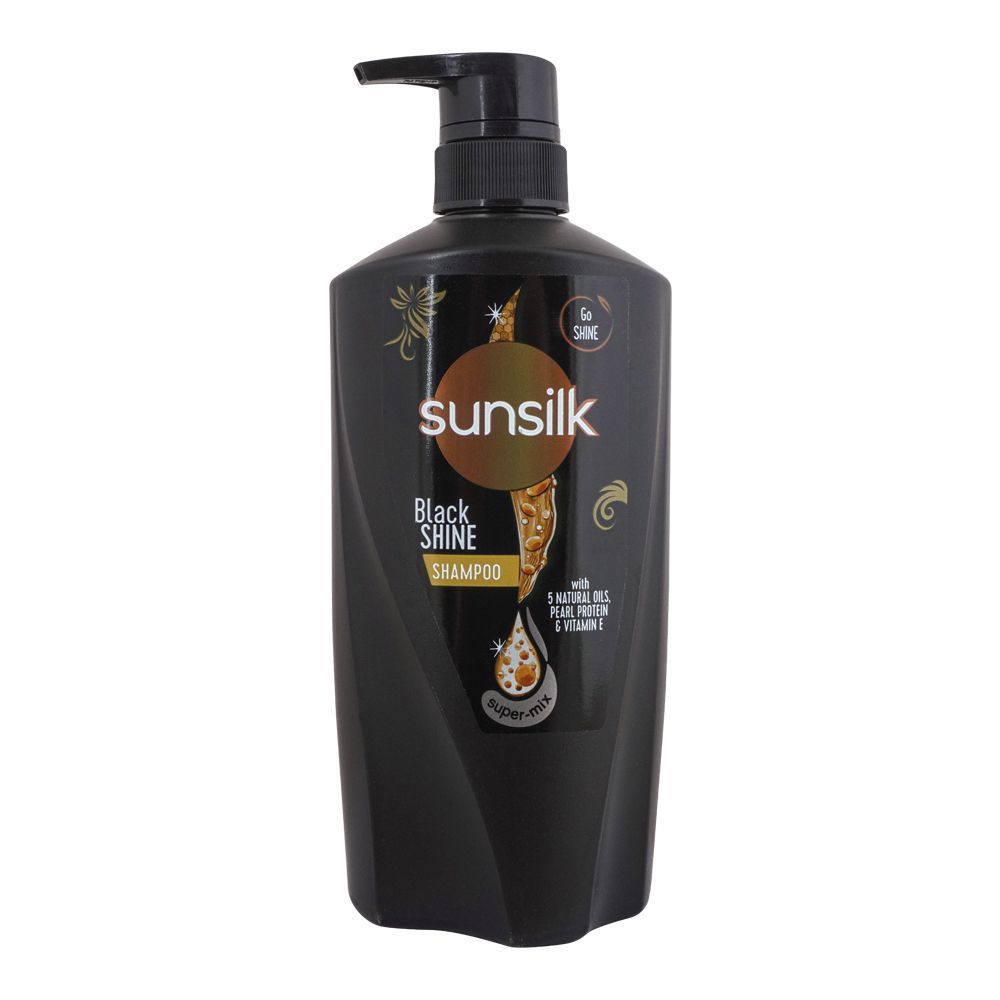 Sunsilk Black Shine 5 Natural Oil, Pearl Protein & Vitamin E Shampoo, 680ml