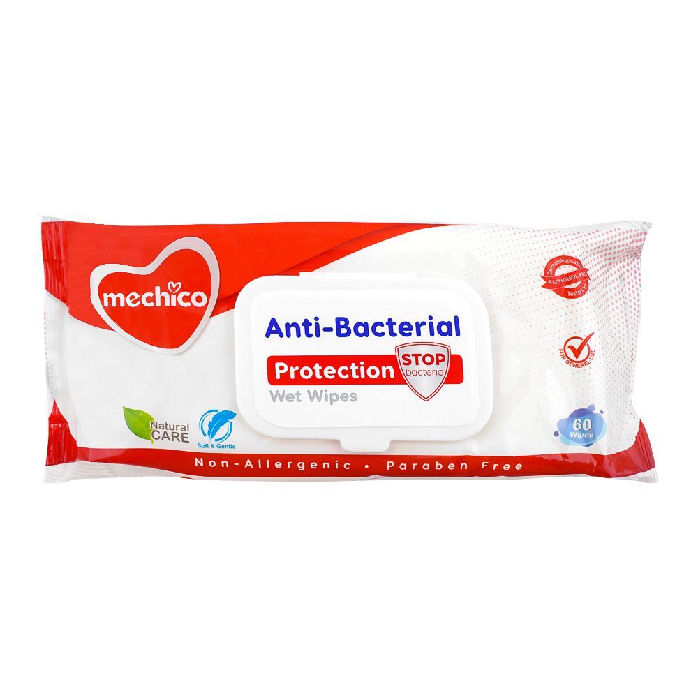 Mechico Anti-Bacterial Protection Baby Wipes, 60-Pack