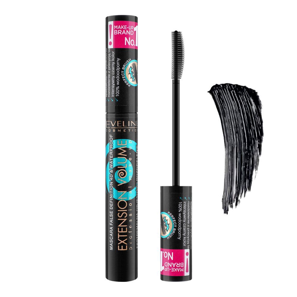 Eveline Extension Volume Extreme Lengthening & Curl False Definition 4D Mascara, Black