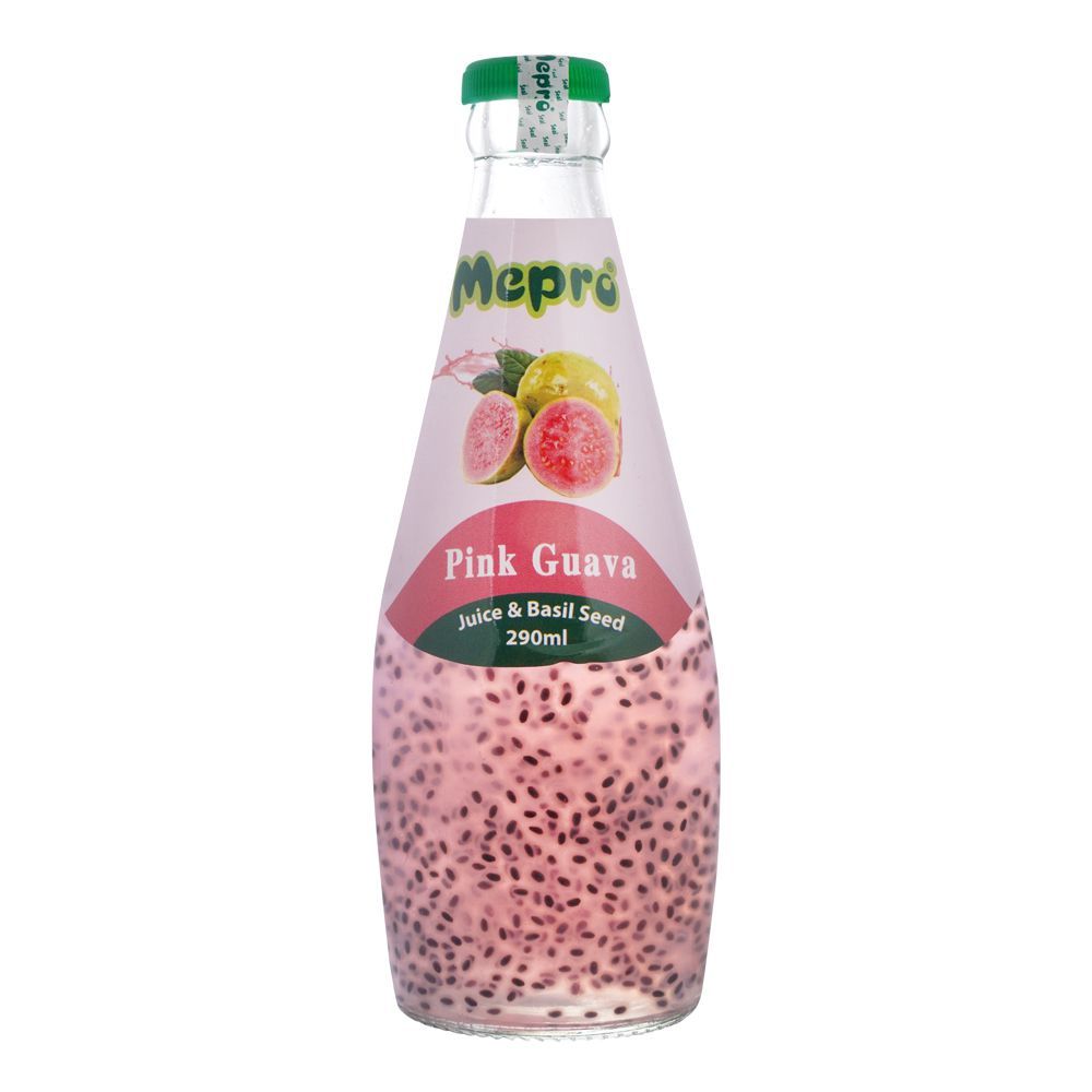 Mepro Pink Guava Juice & Basil Seed Drink, 290ml