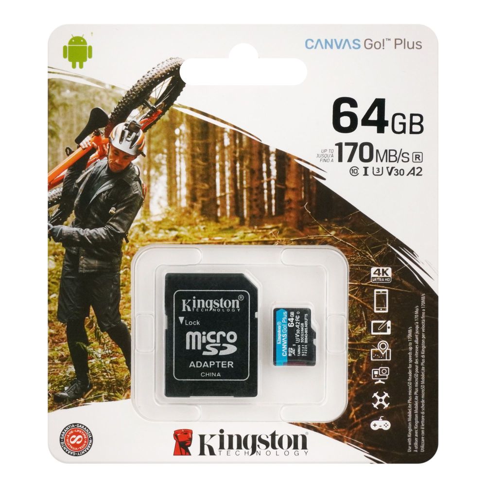 Kingston 64GB Micro SD Card, 170MB/s Canvas Go! Plus, SDCG3/64GB