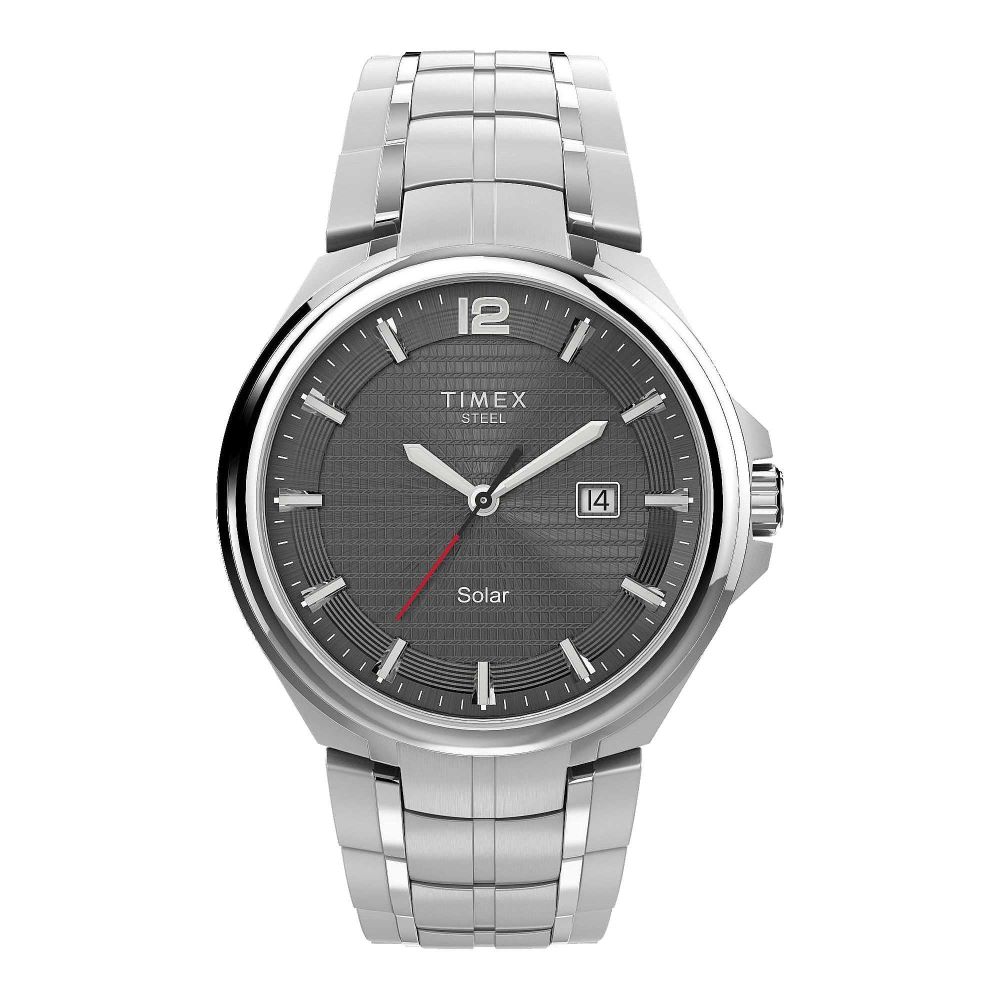 Timex Men's Grey Round Dial With Chrome Bracelet Analog Watch, TW2V39600