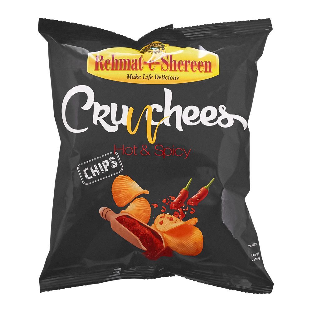 Rehmat-e-Shereen Crunchees, Hot & Spicy Chips, 80g