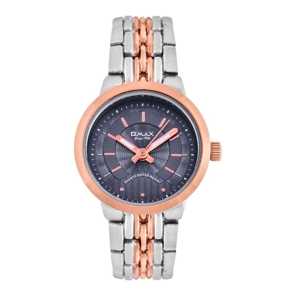 Buy Omax Quartz Water Resist Rose Pink Round Dial With Two Tone