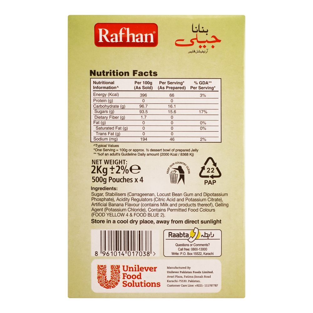 Buy Rafhan Banana Jelly Powder, 4 Portions Pack, 2 KG Online at Best ...
