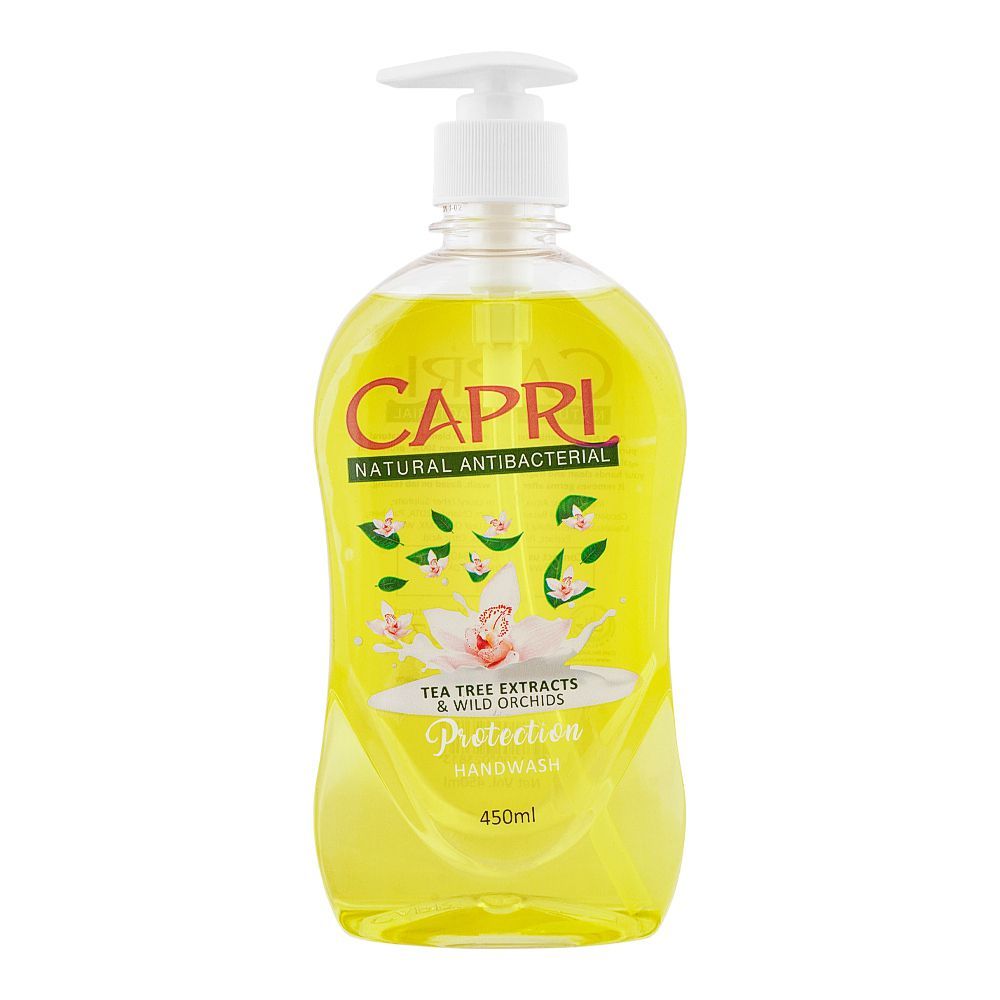 Capri Natural Antibacterial Tea Tree Extracts & Wild Orchids Protection Hand Wash, 450ml