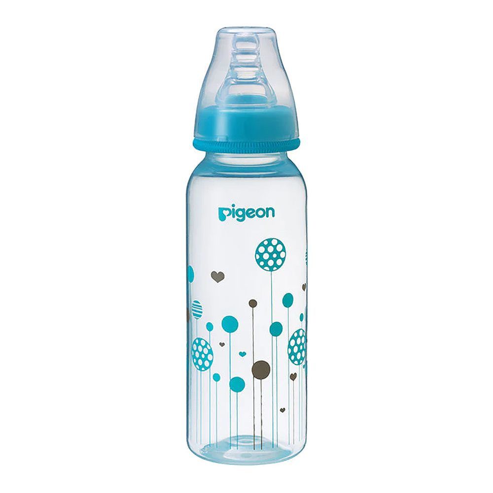 Pigeon Flexible Clear Soft & Elastic PP Feeding Bottle, Blue, 240ml, A79227