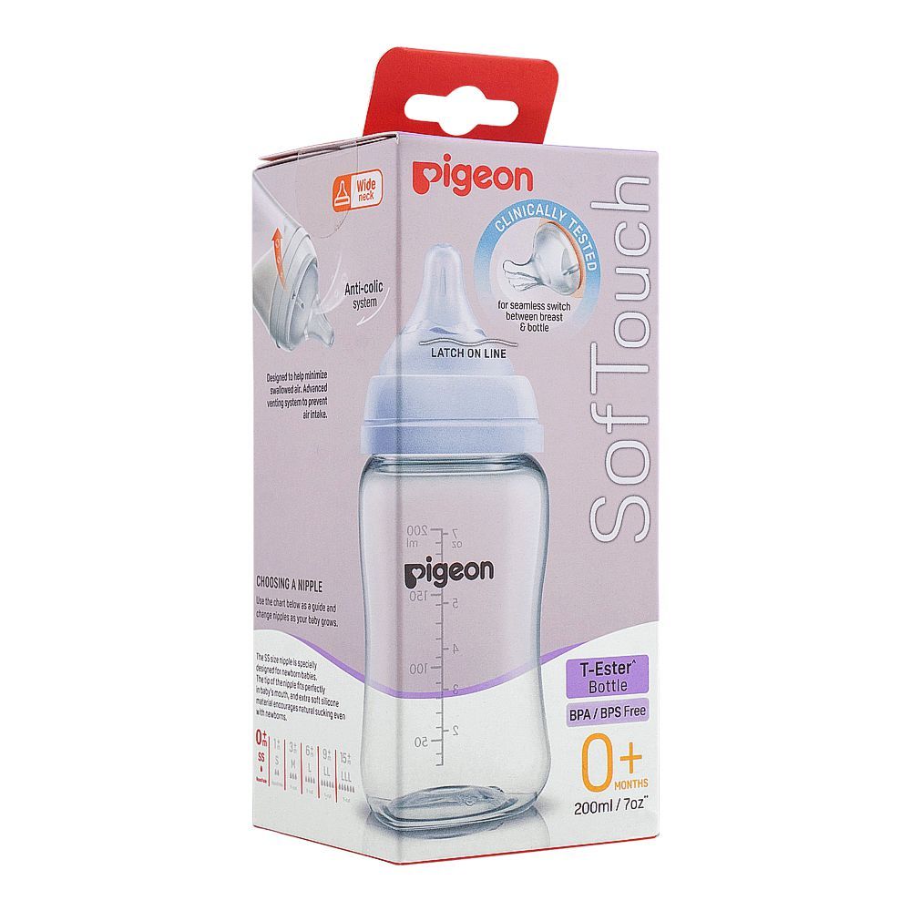 Pigeon Soft Touch WN T-Ester Feeding Bottle, Logo, 200ml, A79444