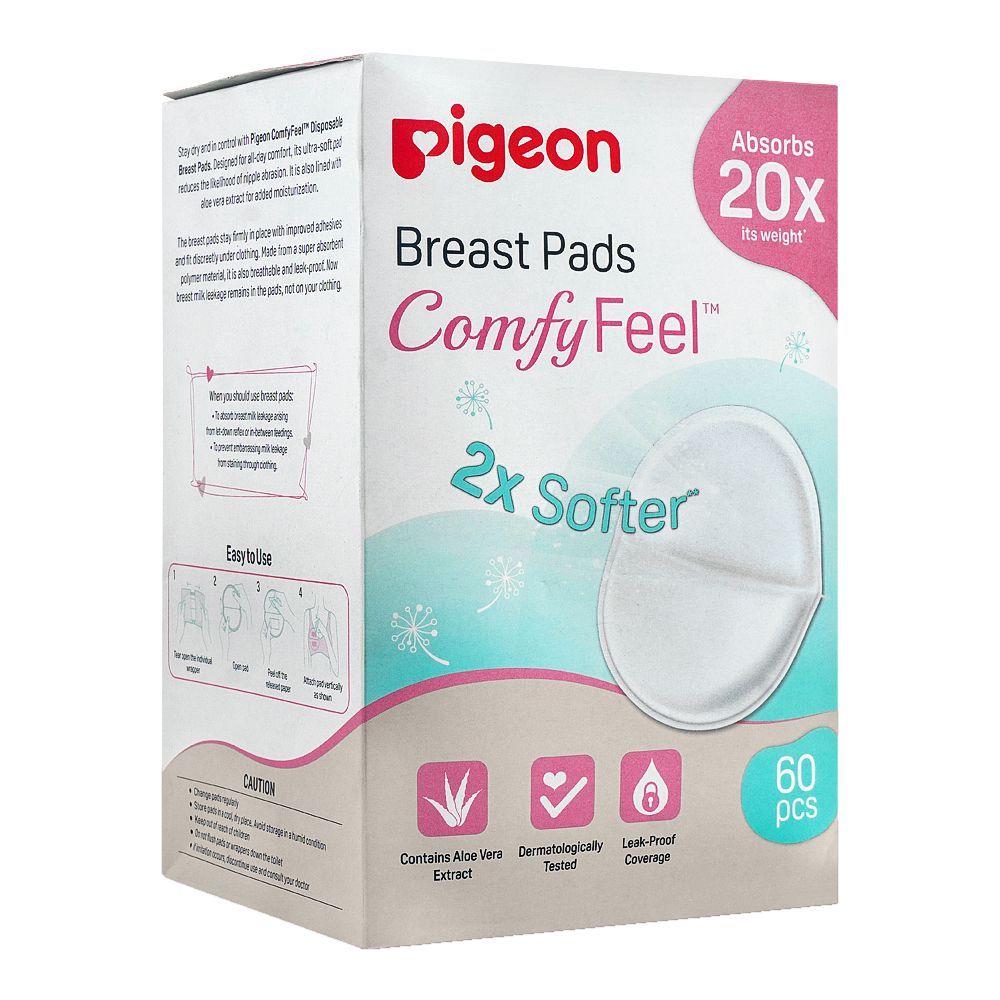 Pigeon Comfy Feel 2x Softer Breast Pads, 60-Pack, Q79253